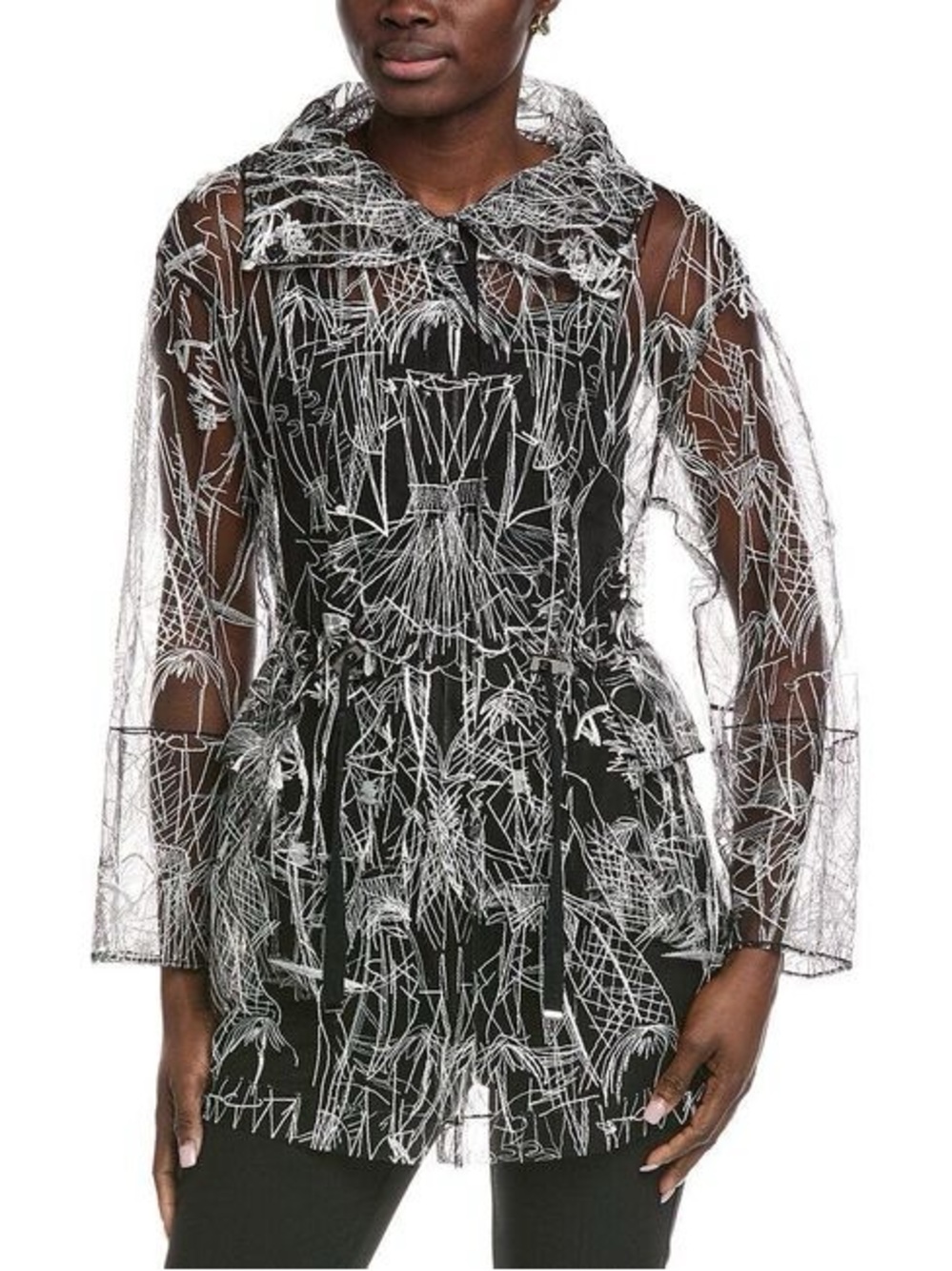 Akris New Valdemire Croquis Embroidered Parka Jacket Size US 8 $2,990.00 - Picture 3 of 16